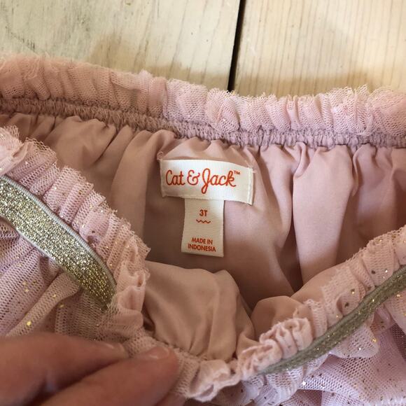 Cat & Jack NWOT Toddler Girls' Pink Gold Tutu with Gold Flecks 3T - Picture 3 of 5